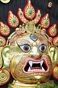 The god face sculpture in Nepal