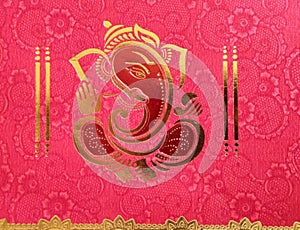 god ganesha pink and gold color pic