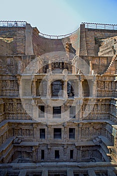 God and goddesses sculptures at stepwell Rani ki vav, an intricately constructed historic site in Gujarat