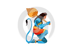 God Hanuman vector illustration
