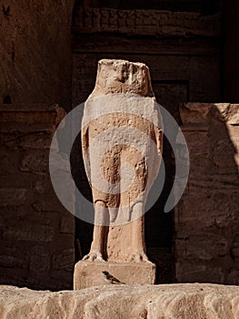 God Horus as a falcon statue at Abu Simbel Temple Egypt