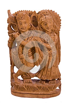 God Krisha with beloved Radha statue