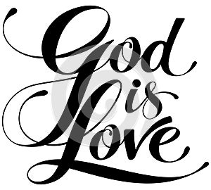 God is love - custom calligraphy text
