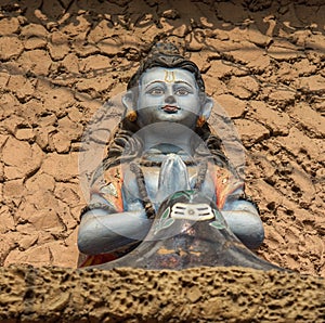 God ram worships God Shiva statue photo