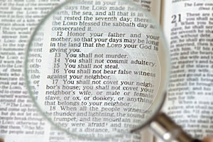 God`s Holy Law - the ten commandments. Bible covenant concept. photo