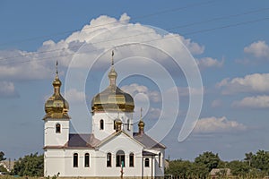 God`s new brick temple with a bell tower