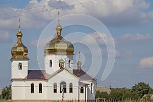 God`s new brick temple with a bell tower