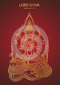 God Shiva thai tradition line