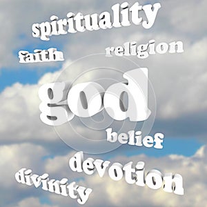 God Spirituality Words Religion Faith Divinity Devotion
