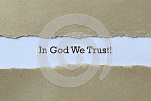 In god we trust on paper