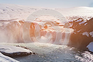 Godafoss waterfall Iceland natural landscape