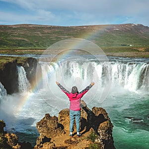 The Godafoss waterfall in north Iceland.