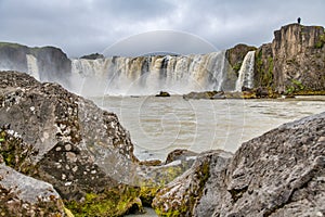 Godafoss Waterfalls, Iceland on a cloudy day