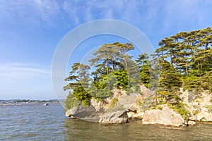 Godaido, a small temple hall on an islet in Matsushima. Island, coast