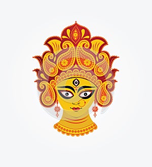 Goddess Durga Face Illustration