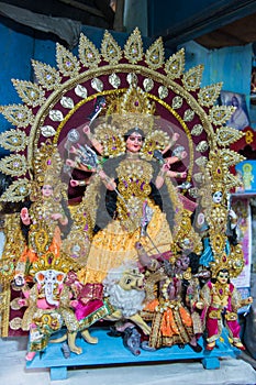 Goddess Durga idol, beautifully decorated