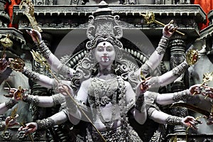 Maa Durga Sculpture. Durga puja festival in Kolkata, West Bengal, India