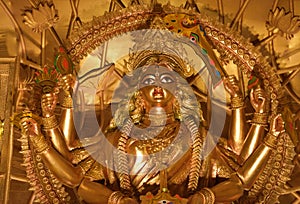 Goddess Durga portrait , Durga puja is the biggest festival for Bengalis celebrated globally