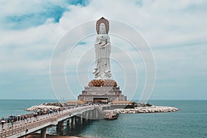 Goddess Guanyin statue in Nanshan Buddhism Cultural Park Sanya China