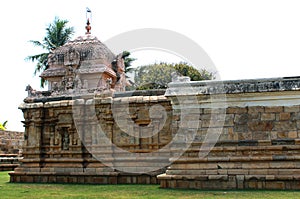 Goddess hall tower with sculptures in the Brihadisvara Temple in Gangaikonda Cholapuram, india.