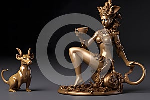 Goddess Hypnos drinking coffee. Neural network AI generated Neural network AI generated photo