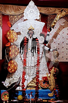 Goddess kali beautiful statue made in asansol pandaal