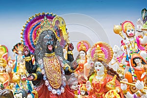 Goddess Kali, handicraft items on display , Kolkata photo