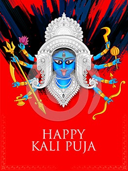 Goddess Kali Maa on Diwali Kali Pooja background of India festival