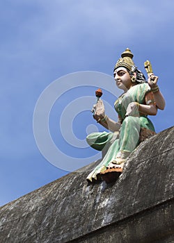 Goddess Lakshmi on temple wall.