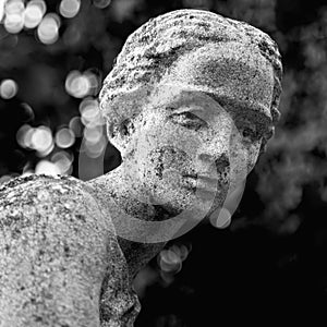 The goddess of love in Greek mythology, Aphrodite Venus in Roman mythology Fragment of ancient statue.