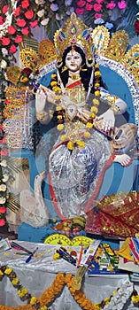 Goddess Saraswati, Saraswati Puja in India Indian art