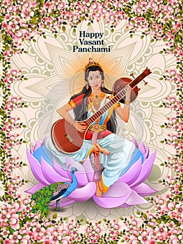 Goddess Saraswati for Vasant Panchami Puja of India