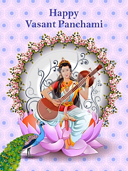 Goddess Saraswati for Vasant Panchami Puja of India