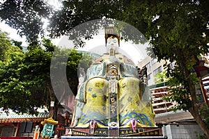 Goddess of the Sea or Mazu god statues in Tin Hau Temple or Kwun Yam Shrine at Repulse Bay in Hong Kong, Chin