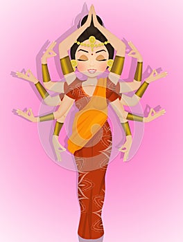 Goddess Shiva with ten arms