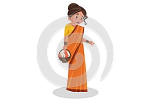 Goddess Sita Vector Cartoon Illustration