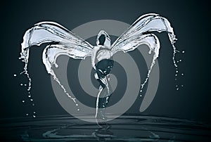 The goddess of water is formed by splashes of water