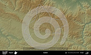 Godech outlined, Bulgaria. Physical