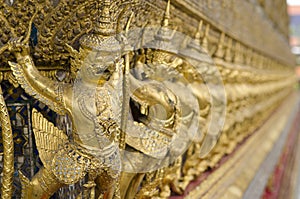 The Goden Garuda in Temple of The Emerald Buddha (Wat Phra Kaew), BANGKOK, THAILAND.