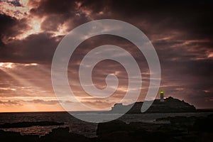 Godrevey Lighthouse, Cornwall, England