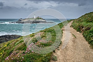 Godrevy lighthouse in cornwall england uk kernow