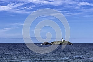 Godrevy Lighthouse - Godrevy Island in St Ives Bay, Cornwall, United Kingdom