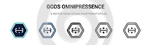 Gods omnipressence icon in filled, thin line, outline and stroke style. Vector illustration of two colored and black gods photo