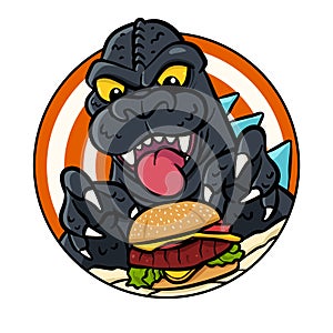 Godzilla Eating Burger