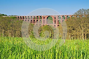 Goeltzsch Viaduct railway bridge in Germany - Worlds largest brick bridge