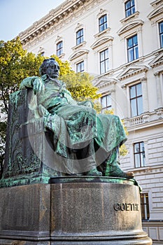 Goethe monumet in Vienna city center in the park