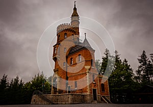 Goethe\'s Lookout Tower (Goethova vyhlÃ­dka) in Karlovy Vary, Czech Republic