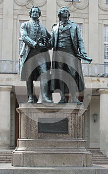 Goethe and Schiller in the city of Weimar, Germany