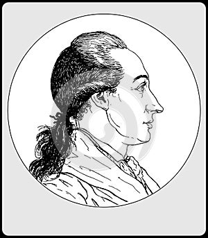 Goethe, Vintage Engraved Illustration Portrait -young goethe