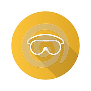 Goggles flat design long shadow glyph icon